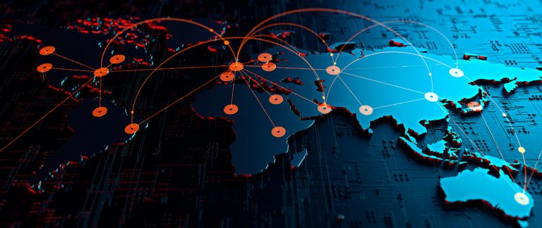 mapa mundi iluminado plano logístico entregas pontos conectados